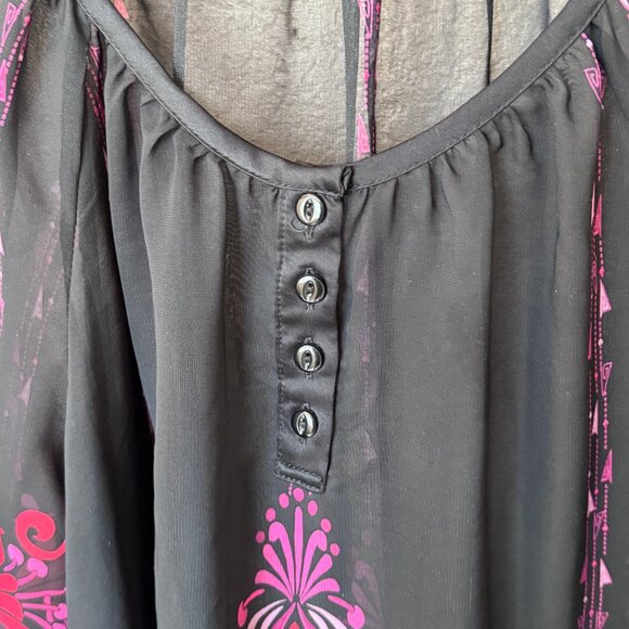 Erin B Black & Purple Sheer Top – L, Professional & Stylish - Picture 2 of 10